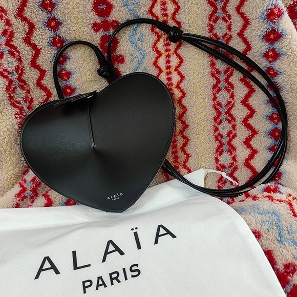 Alaia Black Heart Crossbody Bag